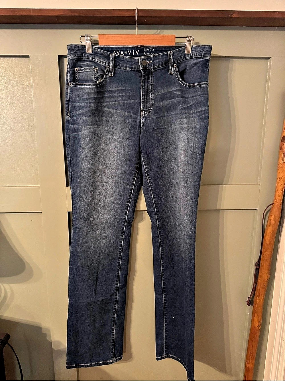 AVA & VIV Boot Cut Blue Size 14W
